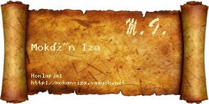 Mokán Iza névjegykártya